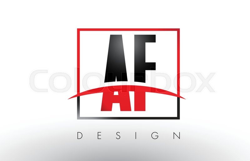 800x515 Af A F Logo Letters With Red And Black Stock Vector Colourbox