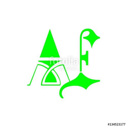 500x500 Initial Letter Af Logo Vector Green Color Stock Image And Royalty