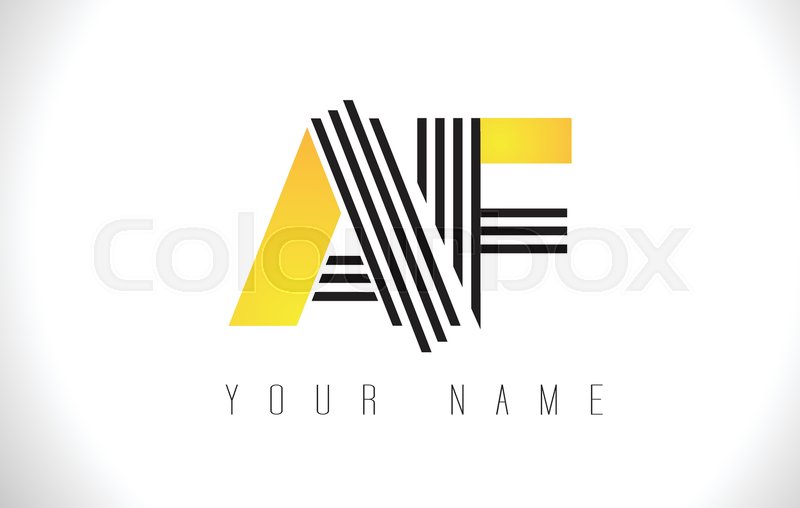 800x508 Af Black Lines Letter Logo Creative Stock Vector Colourbox