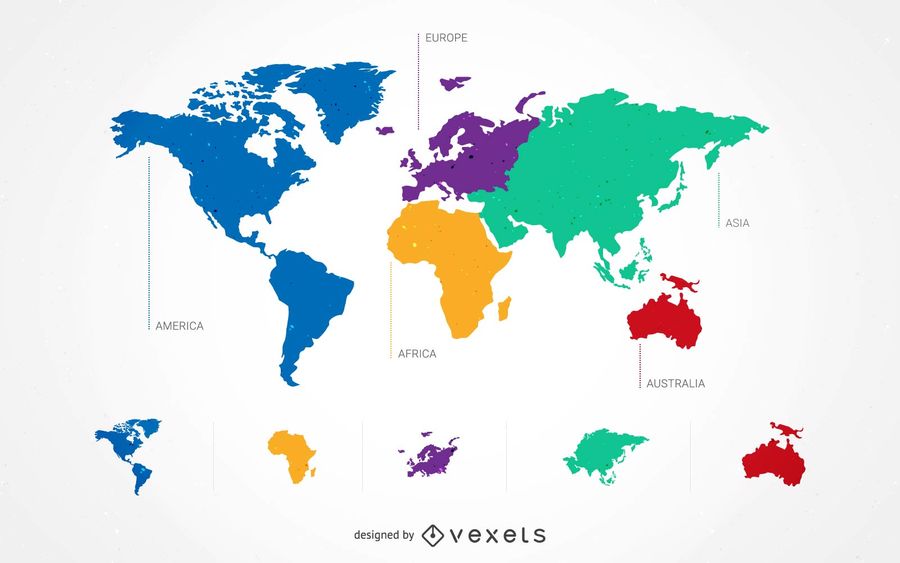 Continent World Map Set 900x563 Continent World Map Set