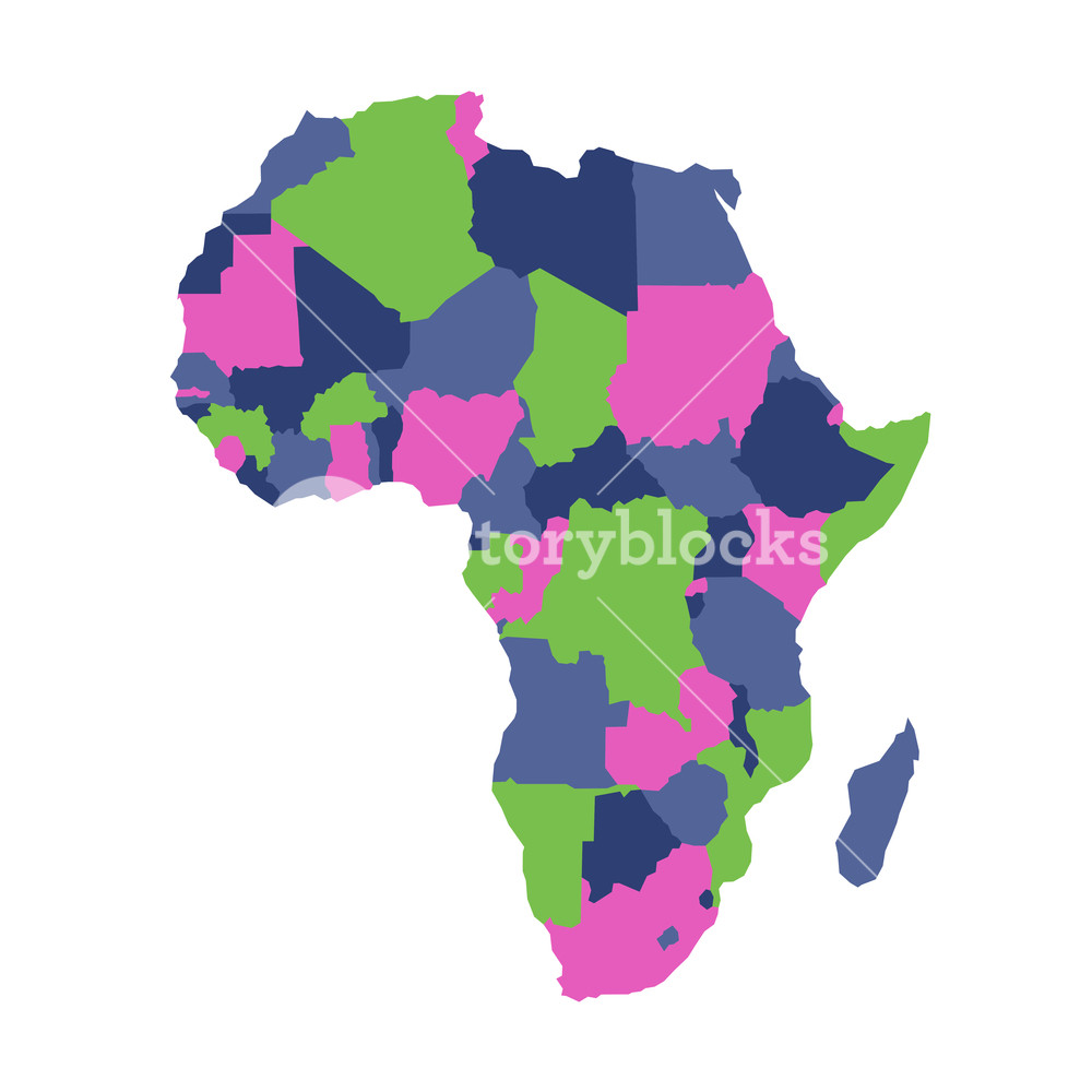 Political Map Of Africa Continent In Four Colors On White 1000x1000 Political Map Of Africa Continent In Four Colors On White