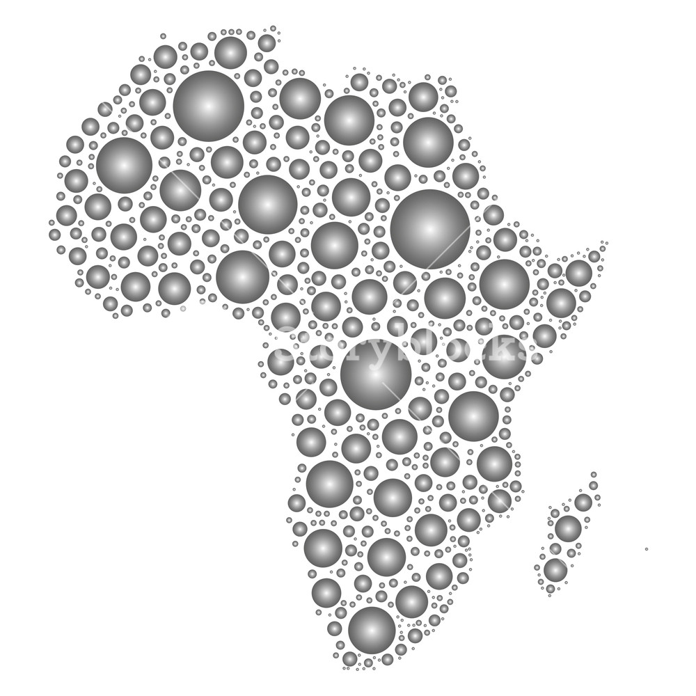Silhouette Of Africa Continent Mosaic Of Grey Rounded Rain Drops 1000x1000 Silhouette Of Africa Continent Mosaic Of Grey Rounded Rain Drops