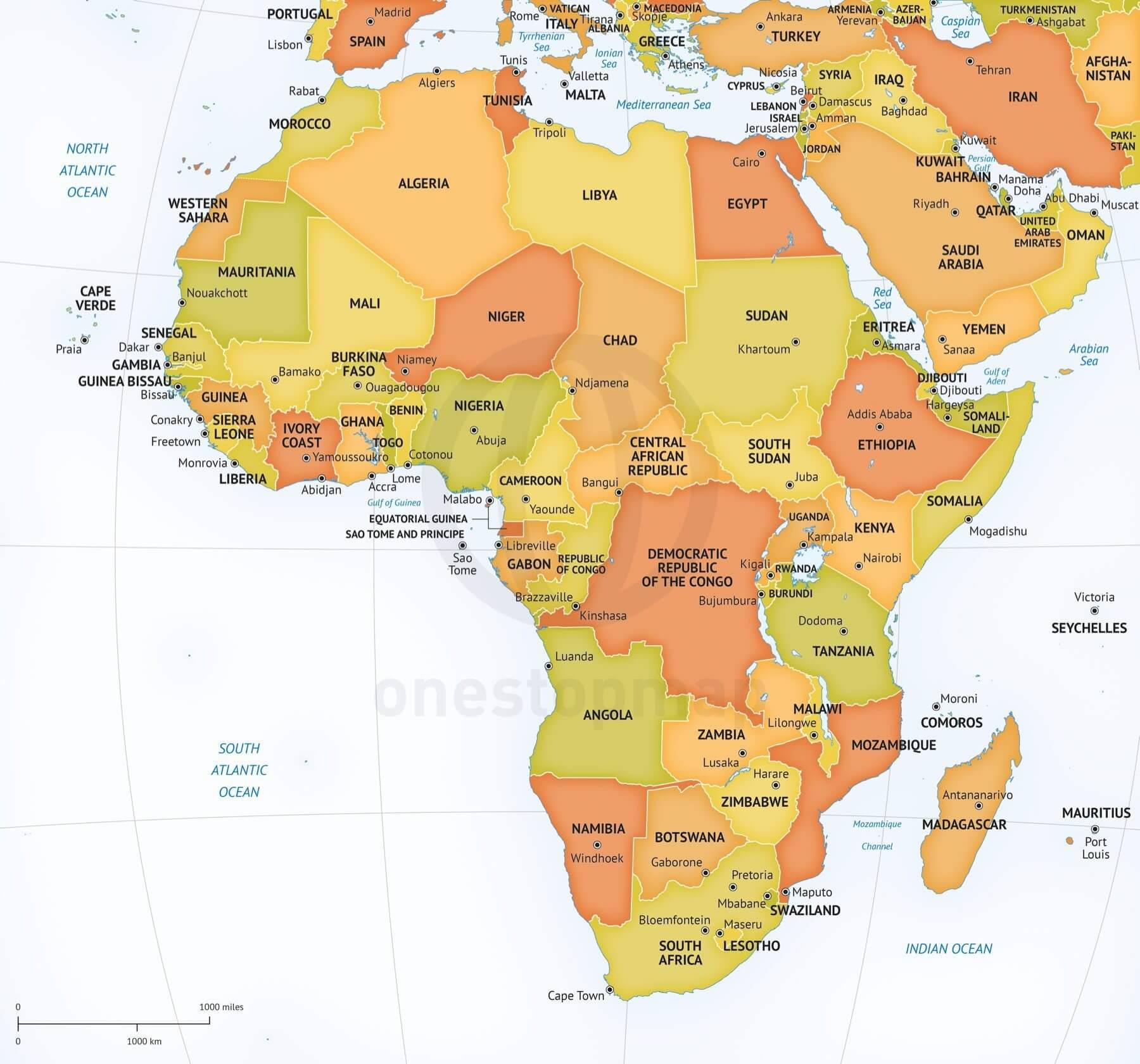 Vector Map Of Africa Continent Political One Stop Map 1800x1679 Vector Map Of Africa Continent Political One Stop Map