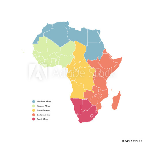 Vector Isolated Illustration With African Continent With Borders 500x500 Vector Isolated Illustration With African Continent With Borders