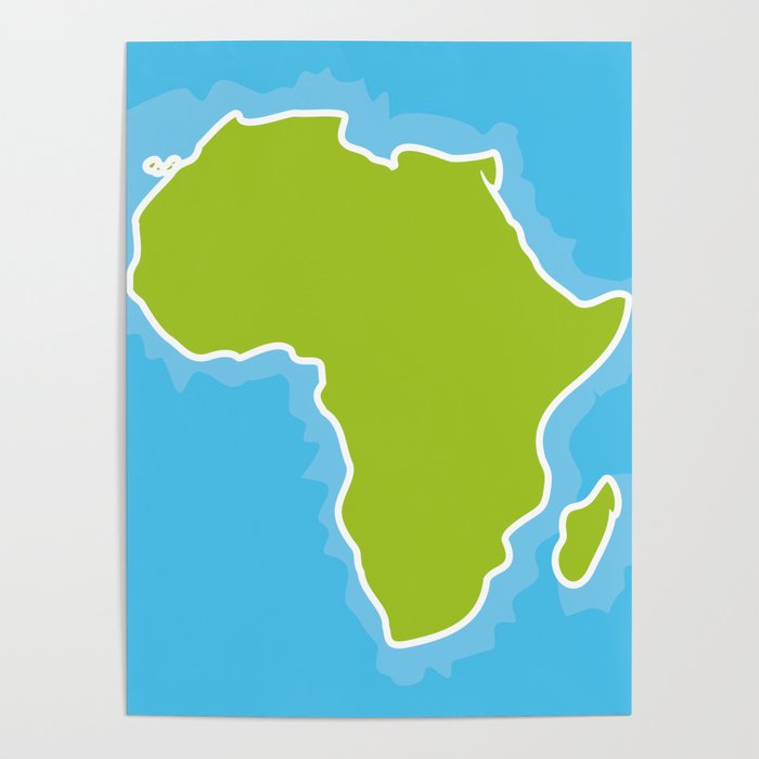 Map Of Africa Continent And Blue Ocean Vector Illustration Poster 700x700 Map Of Africa Continent And Blue Ocean Vector Illustration Poster