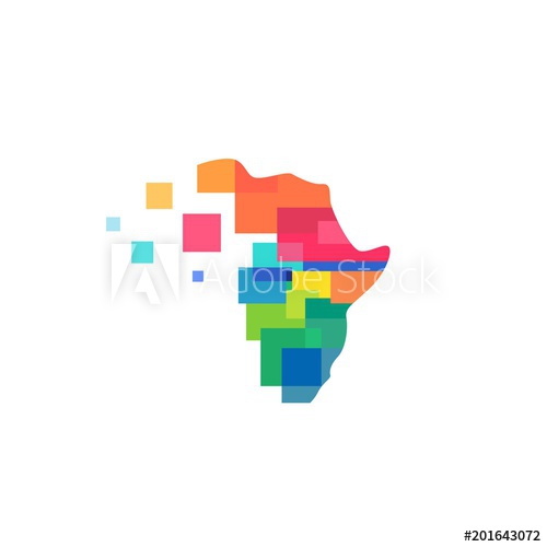 500x500 Africa Abstract Colorful Tech Logo Vector Icon