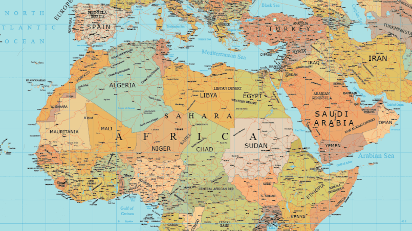 Africa And Middle East Layered Vector Map Maptorian 805x452 Africa And Middle East Layered Vector Map Maptorian