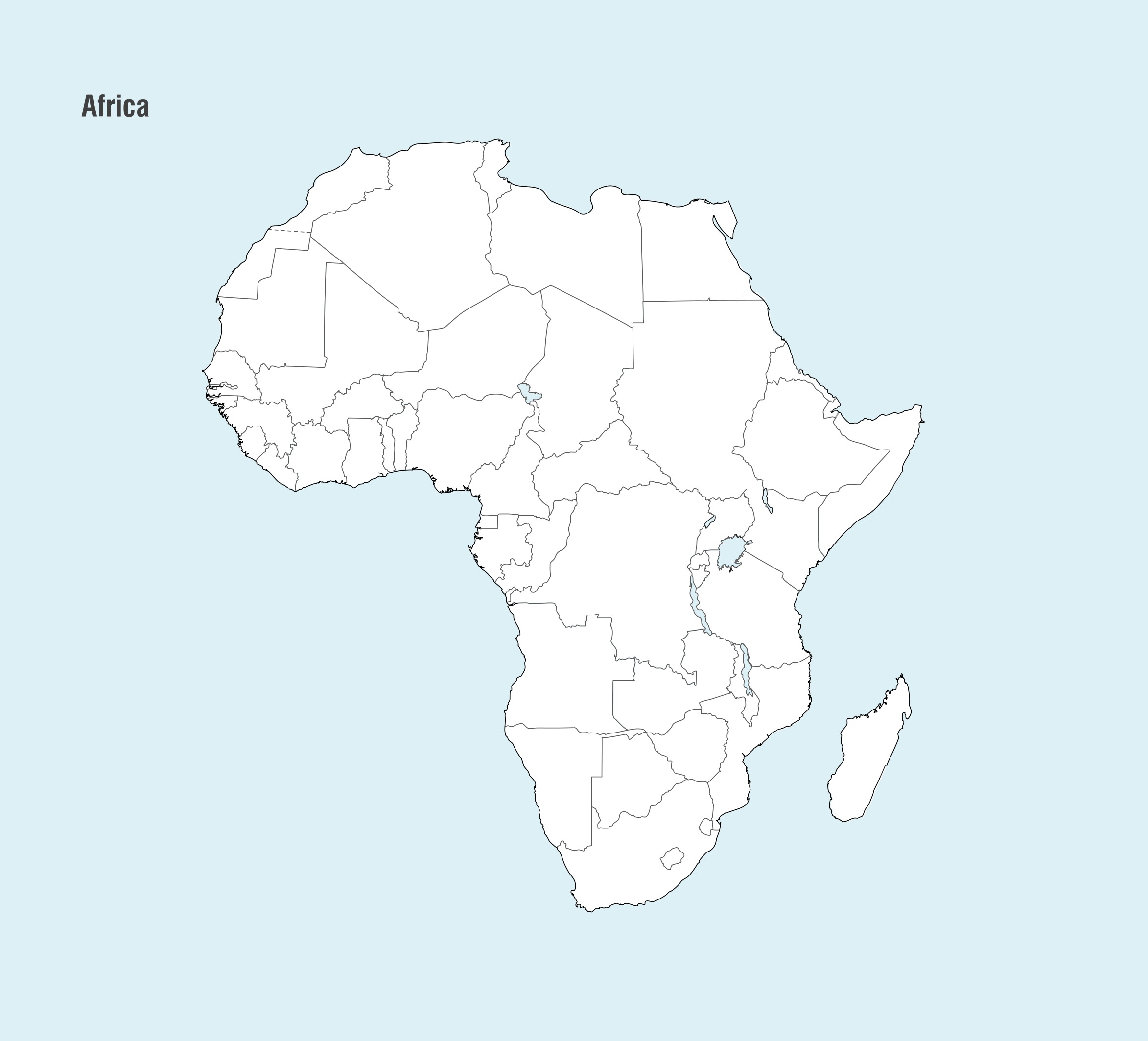Политическая карта африки черно белая - 94 фото