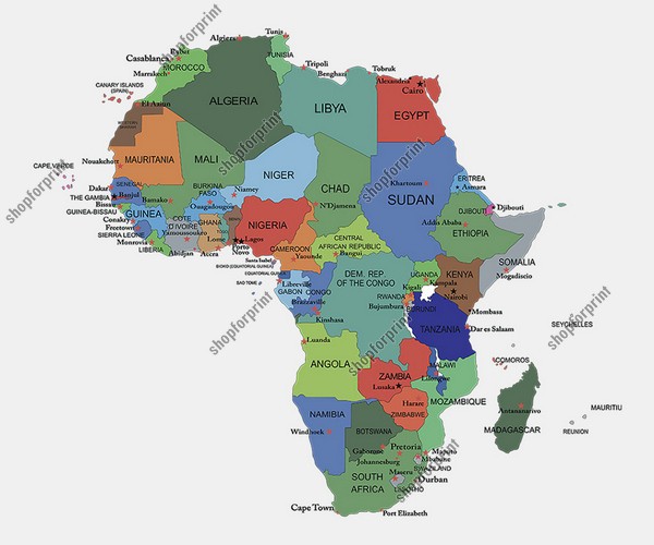 Africa Map Vector Several Formats 600x500 Africa Map Vector Several Formats