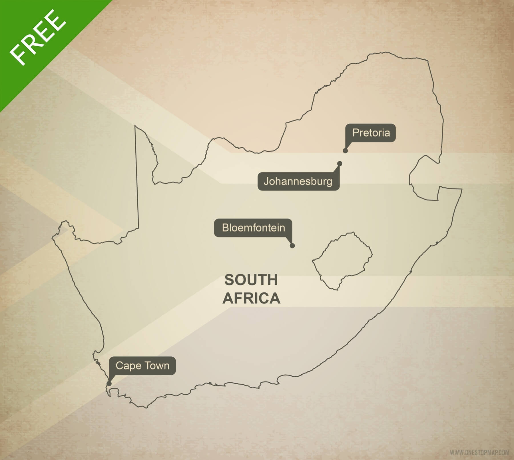 1800x1611 Free Vector Map Of South Africa Outline One Stop Map
