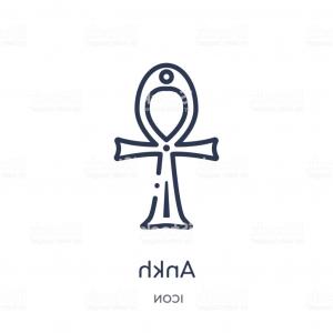 300x300 Linear Ankh Icon From Africa Outline Collection Thin Line Ankh
