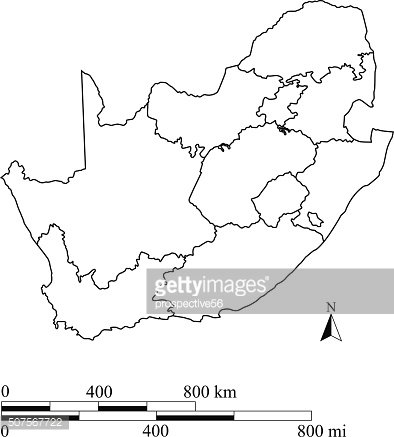 394x437 South Africa Map Outline Vector With Scales Premium Clipart