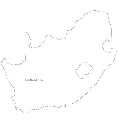 380x400 Vector Outline Of South Africa In Beautiful South Africa