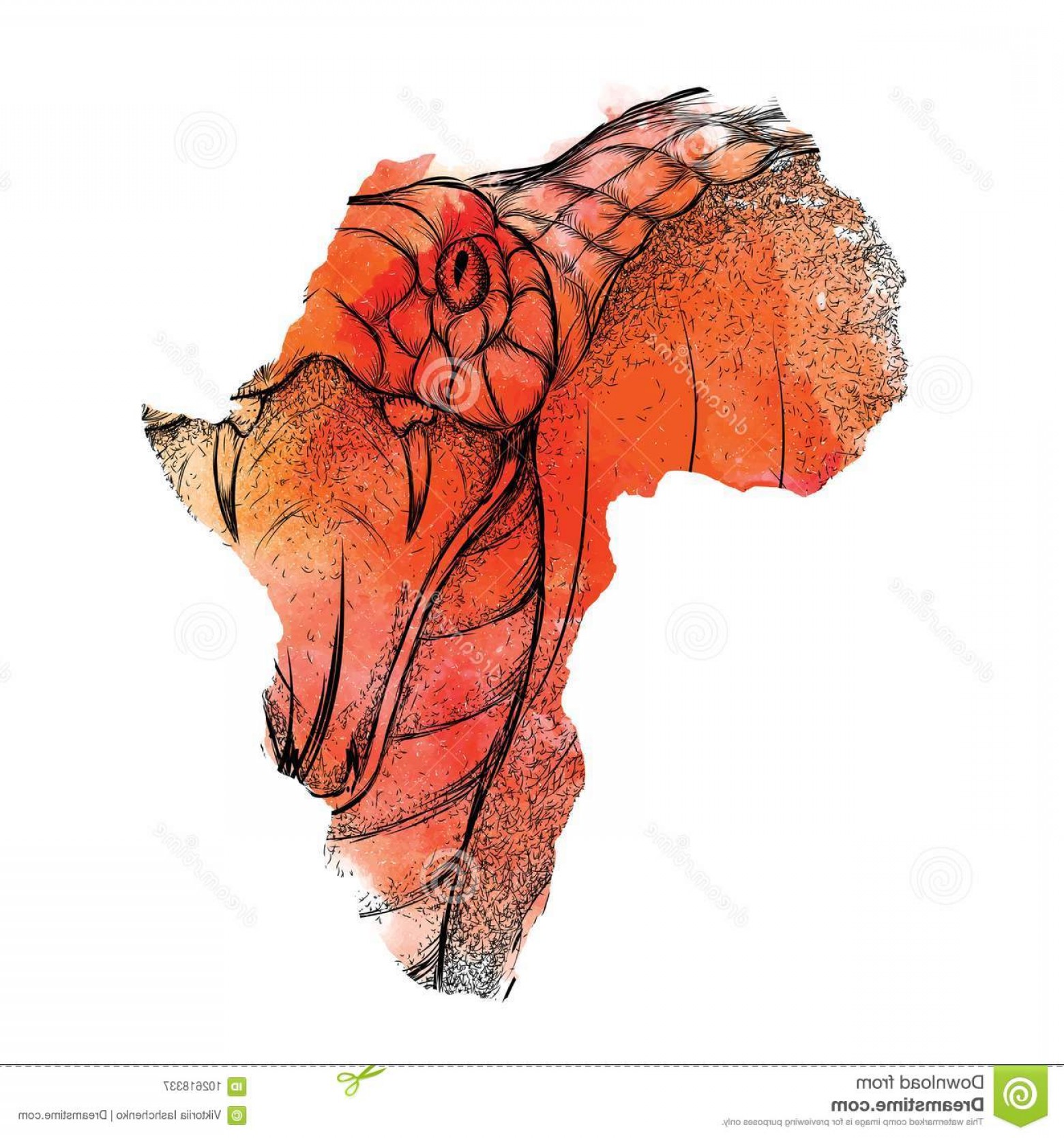 1560x1668 Ethnic Hand Drawing Head King Cobra Vector Map Africa Vector