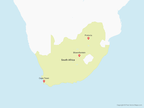 460x345 Vector Maps Of South Africa Free Vector Maps