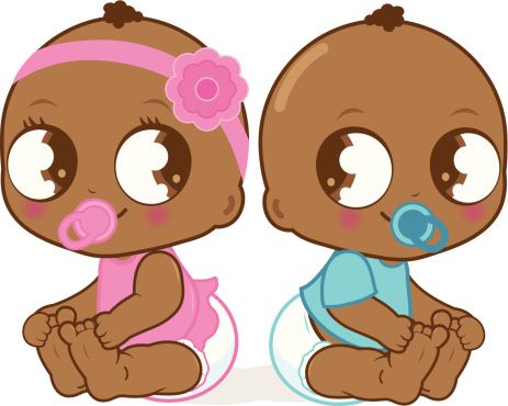 Cute African American Baby Girl And Boy Vector Art Illustration 463x370 Cute African American Baby Girl And Boy Vector Art Illustration
