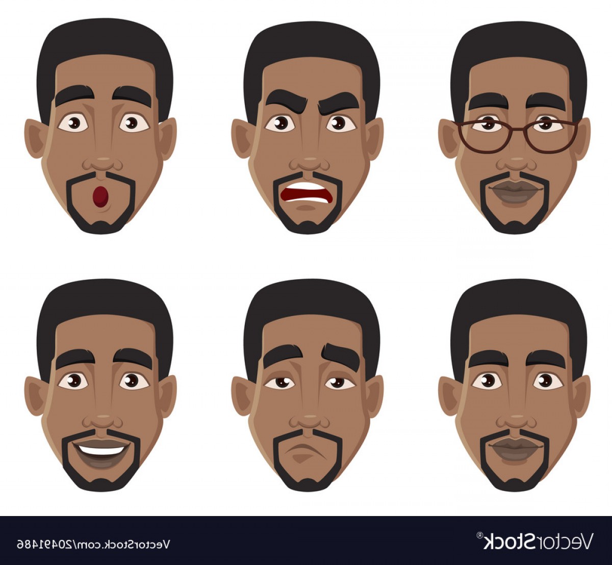 Face Expressions Of African American Man Vector Handandbeak 1200x1107 Face Expressions Of African American Man Vector Handandbeak