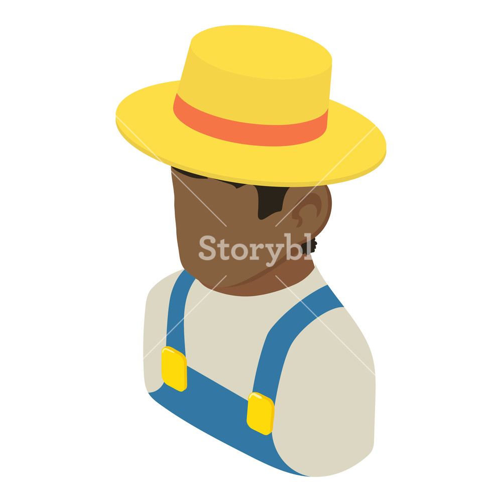 Farmer Man African American Icon Isometric Illustration Of Farmer 1000x1000 Farmer Man African American Icon Isometric Illustration Of Farmer