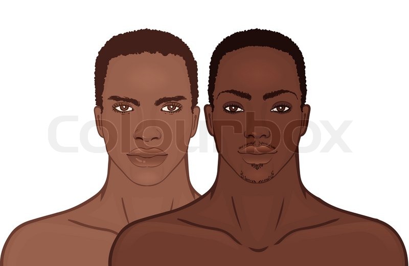 Young African American Man's Face Stock Vector Colourbox 800x520 Young African American Man's Face Stock Vector Colourbox