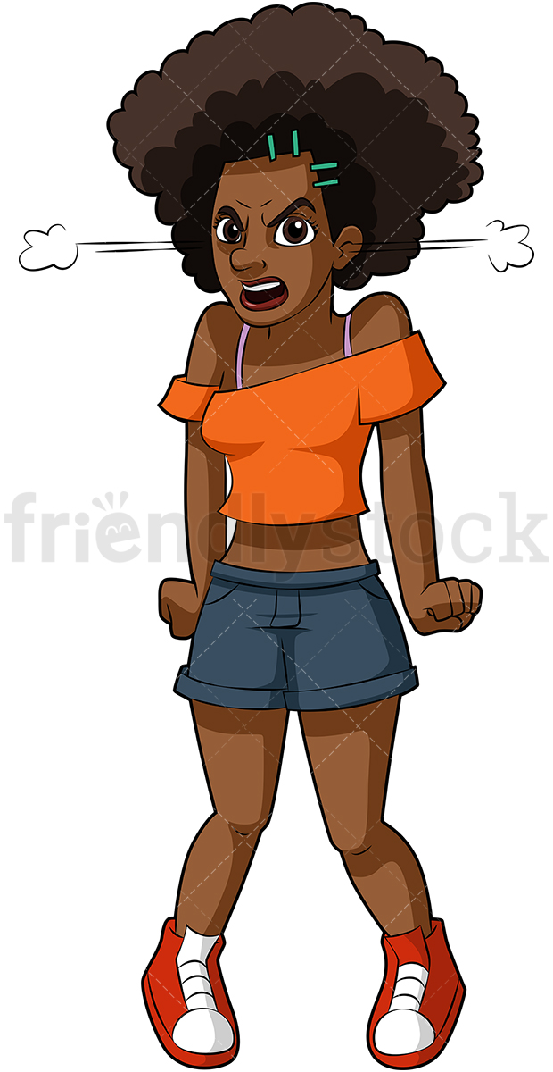 Angry Black Woman Cartoon Vector Clipart 620x1200 Angry Black Woman Cartoon Vector Clipart
