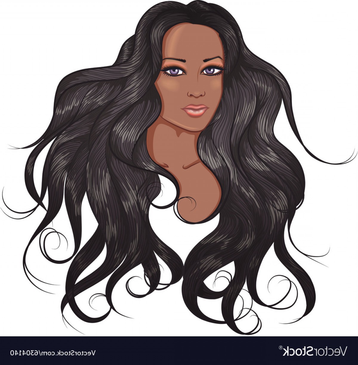 Афроамериканка с длинными волосами арт