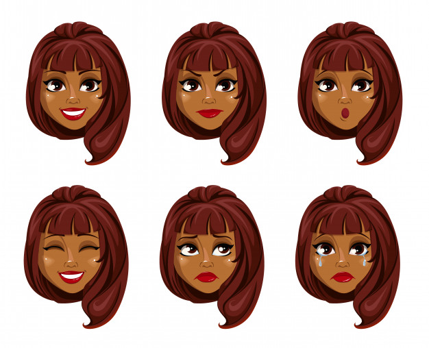 Face Expressions Of African American Woman Vector Premium Download 626x508 Face Expressions Of African American Woman Vector Premium Download