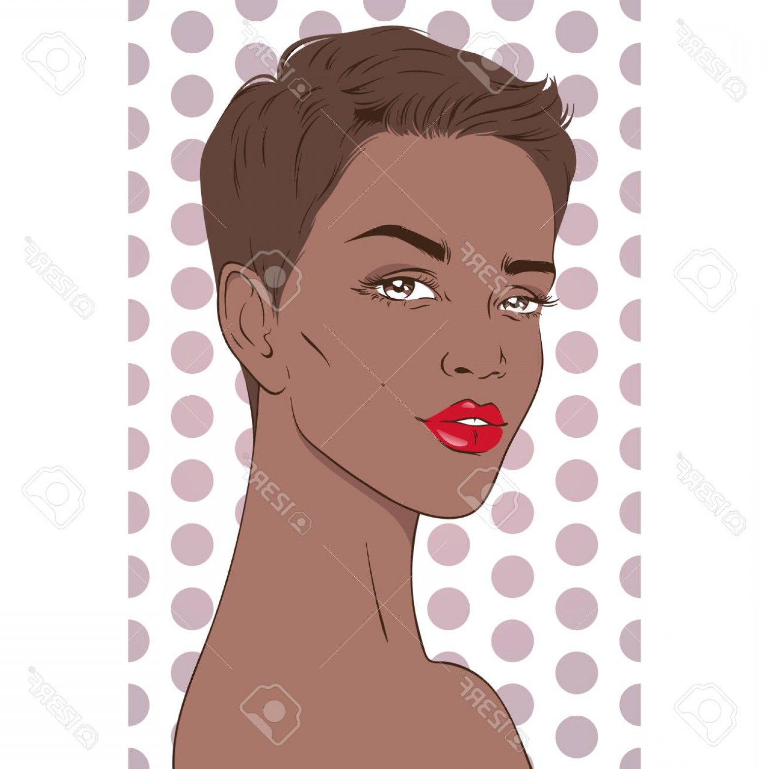 Photostock Vector Portrait Of Beautiful African American Woman 1560x1560 Photostock Vector Portrait Of Beautiful African American Woman