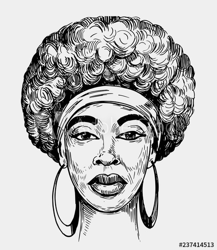 Sketch Of A African American Woman Hand Drawn Illustration 433x500 Sketch Of A African American Woman Hand Drawn Illustration