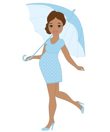 Vector Beautiful Pregnant African American Woman In Blue Dress 375x450 Vector Beautiful Pregnant African American Woman In Blue Dress