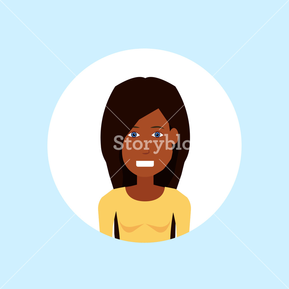 African American Woman Face Happy Lady Portrait On Blue Background 1000x1000 African American Woman Face Happy Lady Portrait On Blue Background