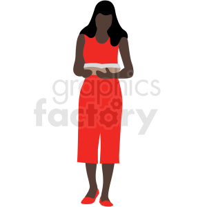 African American Woman Reading A Book Vector Clipart Royalty 300x300 African American Woman Reading A Book Vector Clipart Royalty