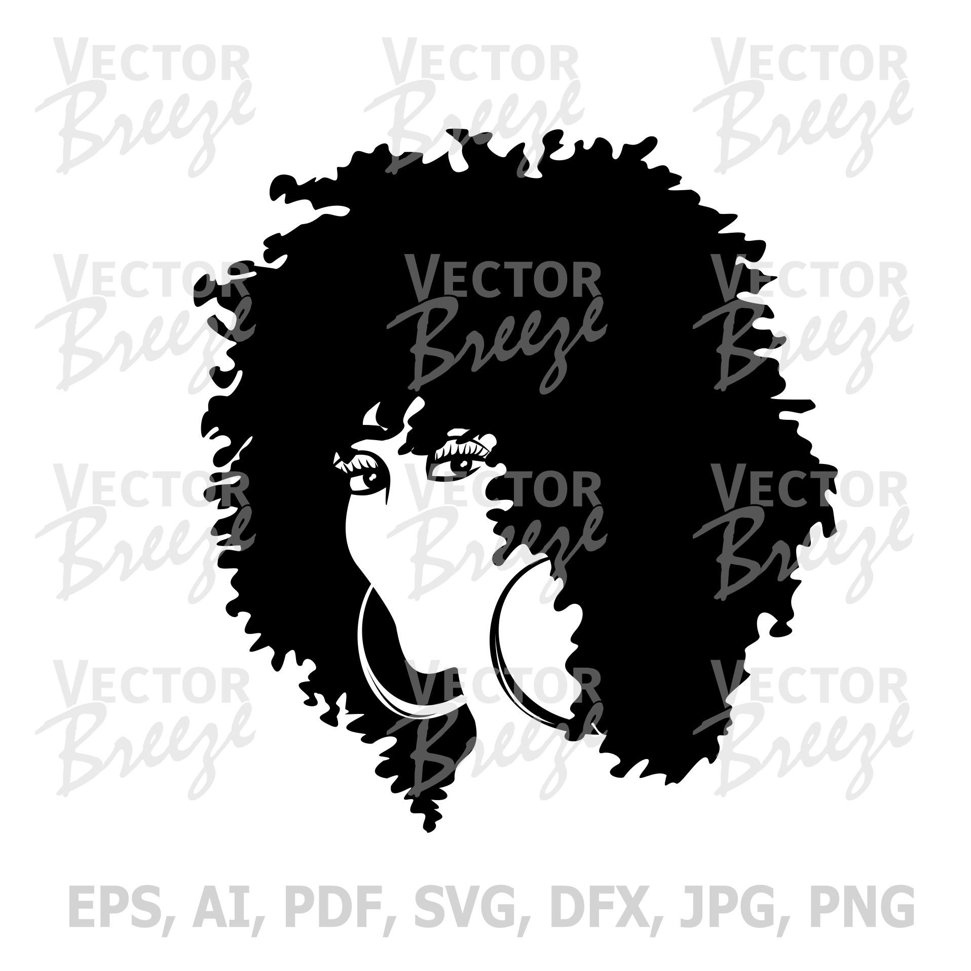 Afro American Woman Vector Original Graphic Digital Etsy 1916x1915 Afro American Woman Vector Original Graphic Digital Etsy
