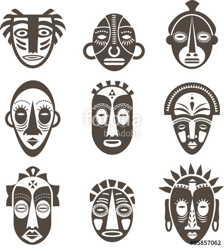 African Masks Set Stock Image And Royalty Free Vector 452x500 African Masks Set Stock Image And Royalty Free Vector