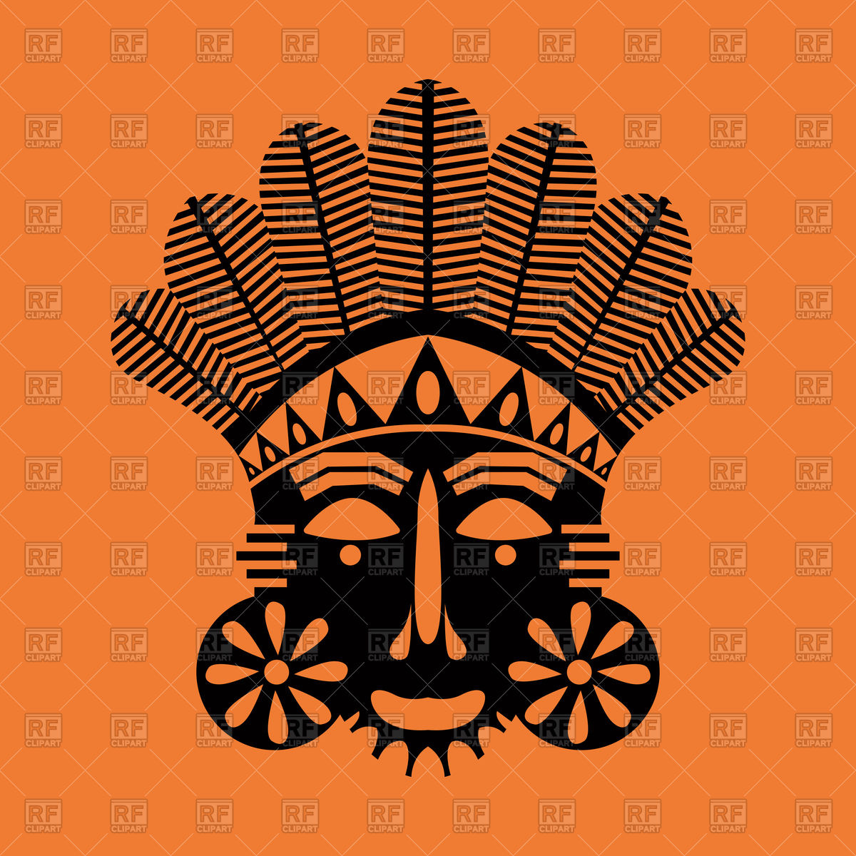 Tribal African Mask Design, Abstract Art Vector Image Of Objects 1200x1200 Tribal African Mask Design, Abstract Art Vector Image Of Objects