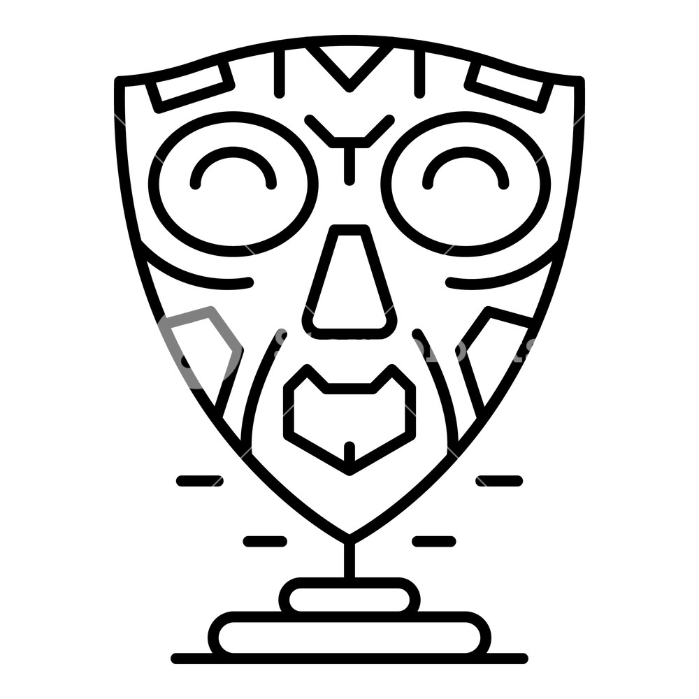 1000x1000 African Mask Icon Outline African Mask Vector Icon For Web Design