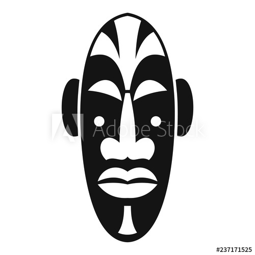 500x500 African Mask Icon Simple Illustration Of African Mask Vector Icon