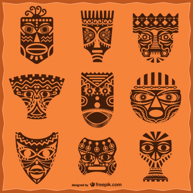 626x626 African Masks Pack Vector Free Download