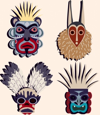 319x368 African Tribal Mask Free Vector Download