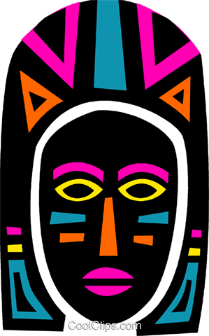 299x480 African Mask Royalty Free Vector Clip Art Illustration