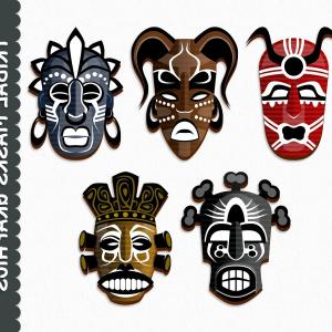 300x300 African Masks Vector Wallkeeper