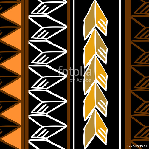 African Pattern Vector With Hand Drawn Tribal Ethnic Golden Colors 500x500 African Pattern Vector With Hand Drawn Tribal Ethnic Golden Colors