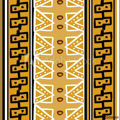 African Pattern Vector With Hand Drawn With Yellow Colors Tribal 500x500 African Pattern Vector With Hand Drawn With Yellow Colors Tribal