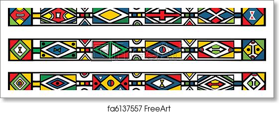 Free Art Print Of Set Of Traditional African Ndebele Patterns 561x227 Free Art Print Of Set Of Traditional African Ndebele Patterns