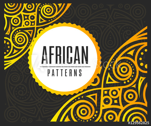 Vector African Golden Pattern On Black Background 500x420 Vector African Golden Pattern On Black Background