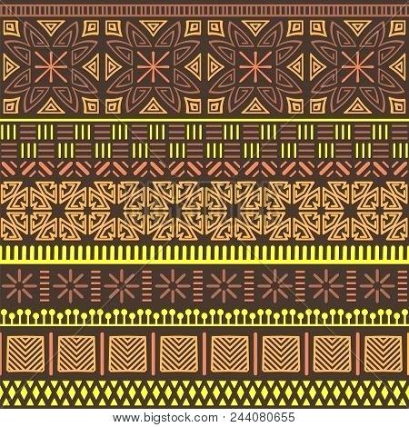 450x470 African Print Wallpaper Abstract Geometric Ornament With Motifs