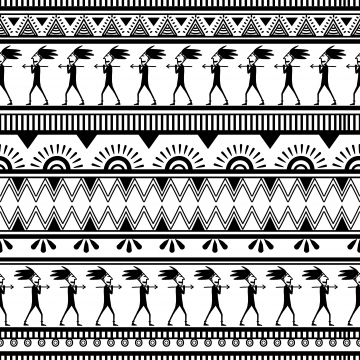 360x360 Trendy Black And White Tribal Seamless Pattern Vector Illustration