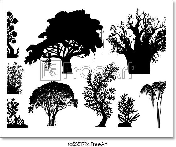 560x470 Free Art Print Of African Trees