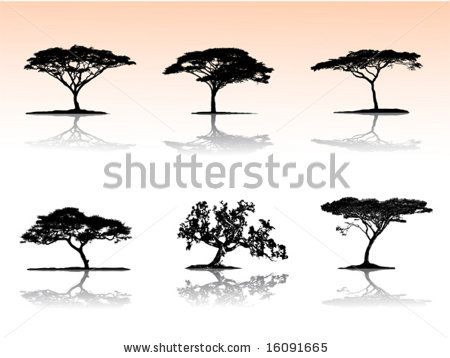 450x358 African Tree Silhouette Vector Trees With Reflection