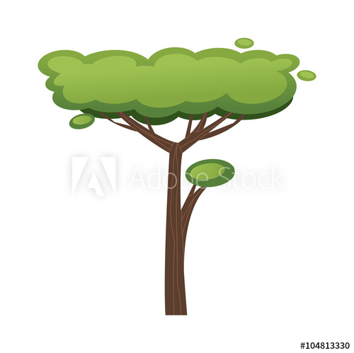 500x499 African Tree Vector Illustration Isolated On White Background