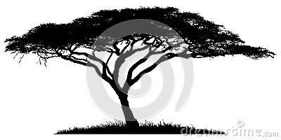 400x200 Silhouette Of The Tree Acacia T African Tree, African Drawings